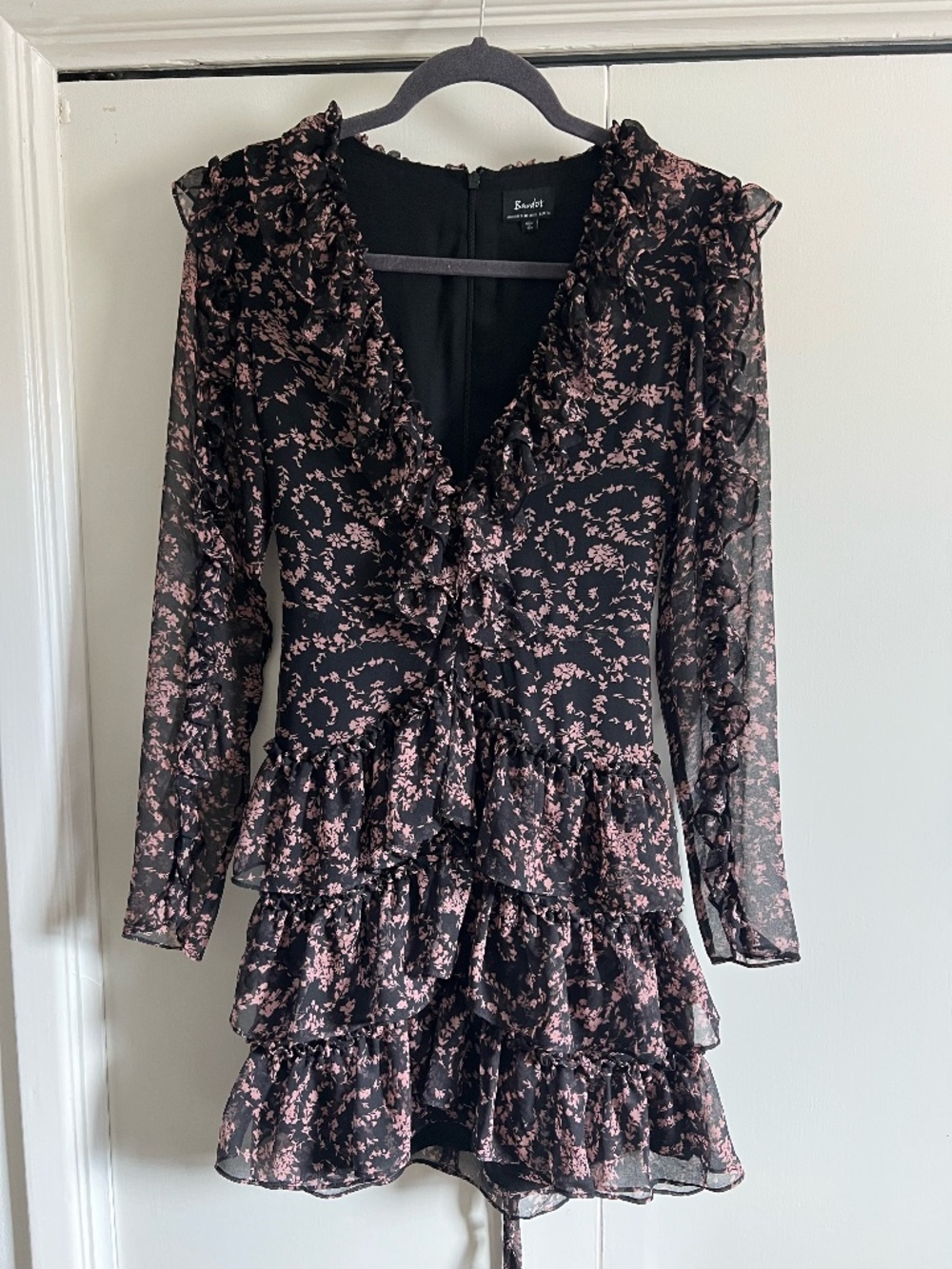 Bardot Ruffle Mini Dress